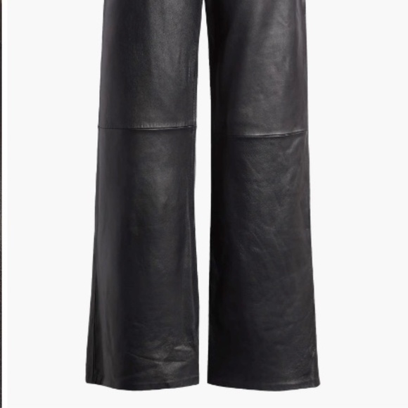 Reformation x Veda Black Kennedy Wide Leg Leather Pants - Picture 4 of 11